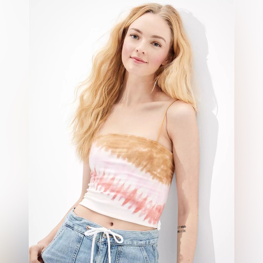 American Eagle Tie-Dye Bungee Strap Crop Cami